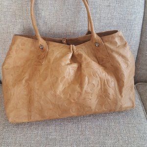 Falor Embossed Leather Tote Bag